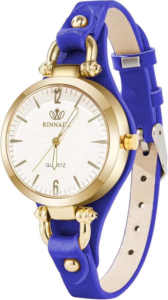 Elegante Dameshorloge met Analoog Quartz Uurwerk en Leren Band