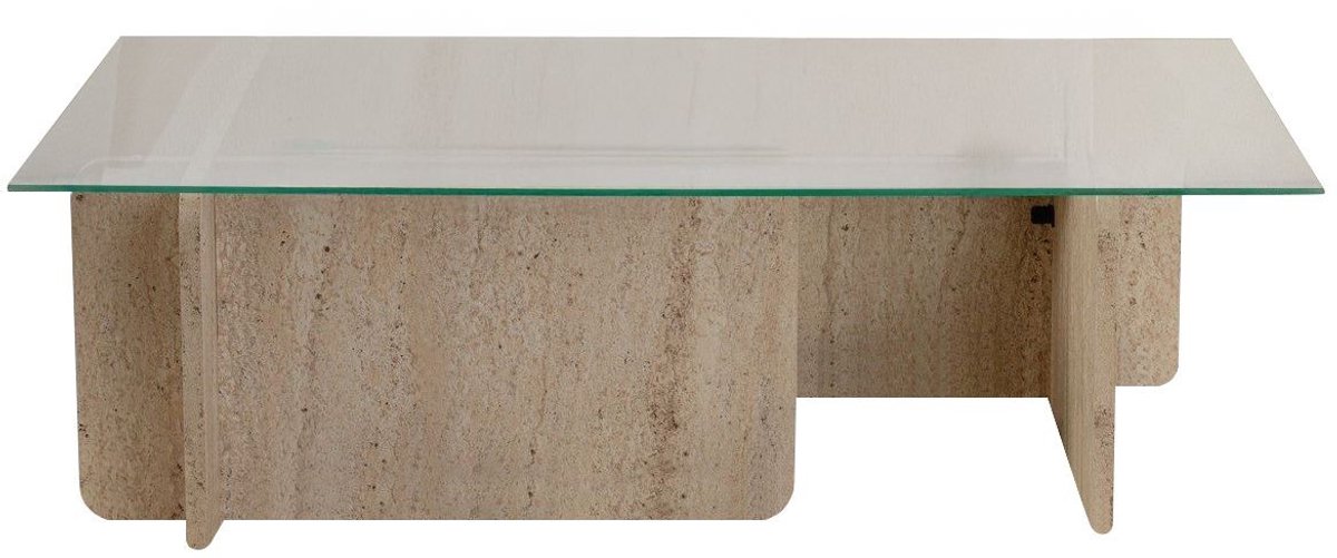 Skye Decor Glazen salontafel "Flavio" 105 x 65 x 30 cm - Grijs Grau