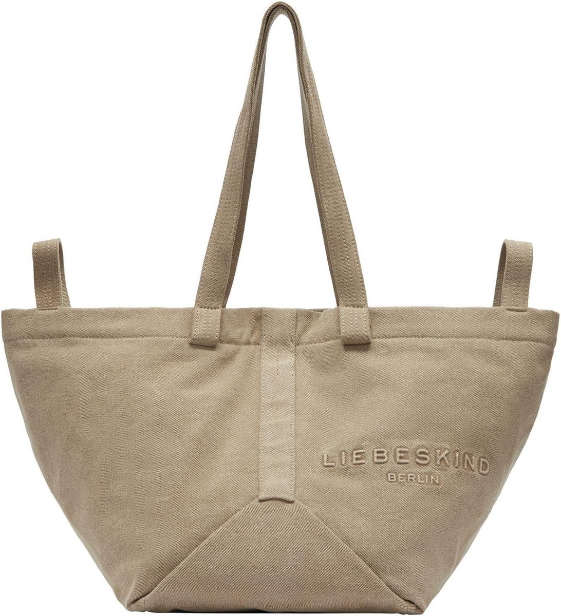Grote Leren Shopper Tas voor Dames - Zwart Denim Look