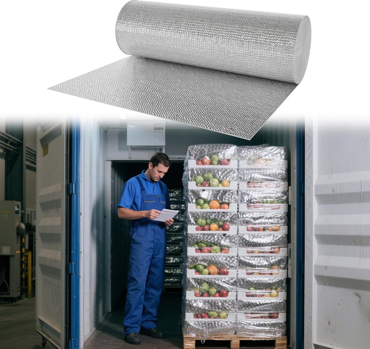 Dubbelzijdige Aluminium Isolatiefolie - Warmte & Koude Bescherming voor Dak, Muur & Vloer