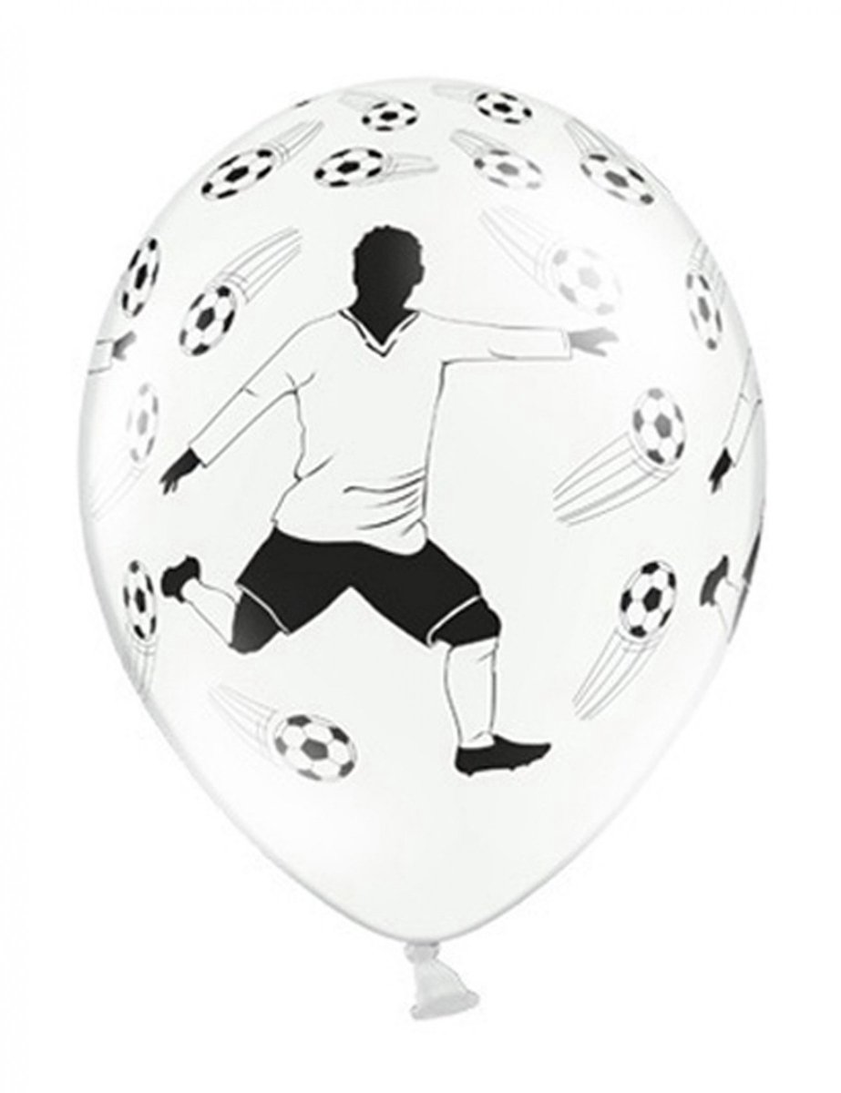 Partydeco - Ballonnen Voetbal Player (6 stuks)