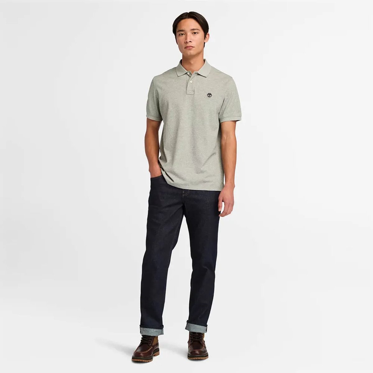 Timberland Millers River Pique Korte Mouw Poloshirt 2XL Man Grijs
