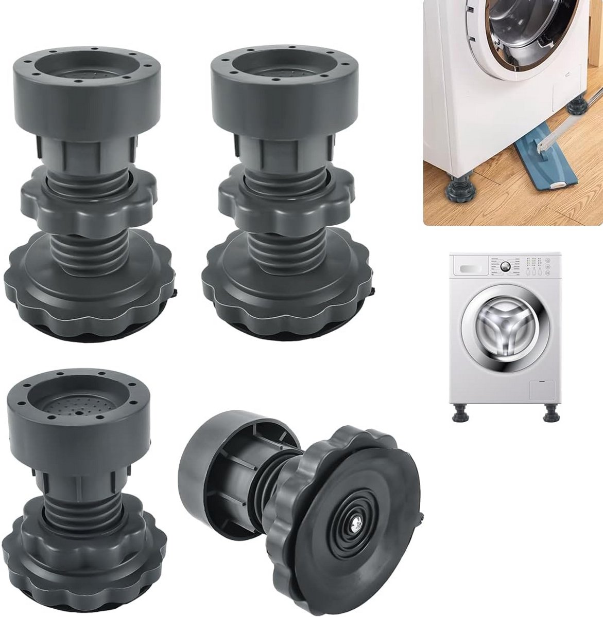 4 stuks Verstelbare Anti-Trillingsdempers voor Wasmachine en Droger