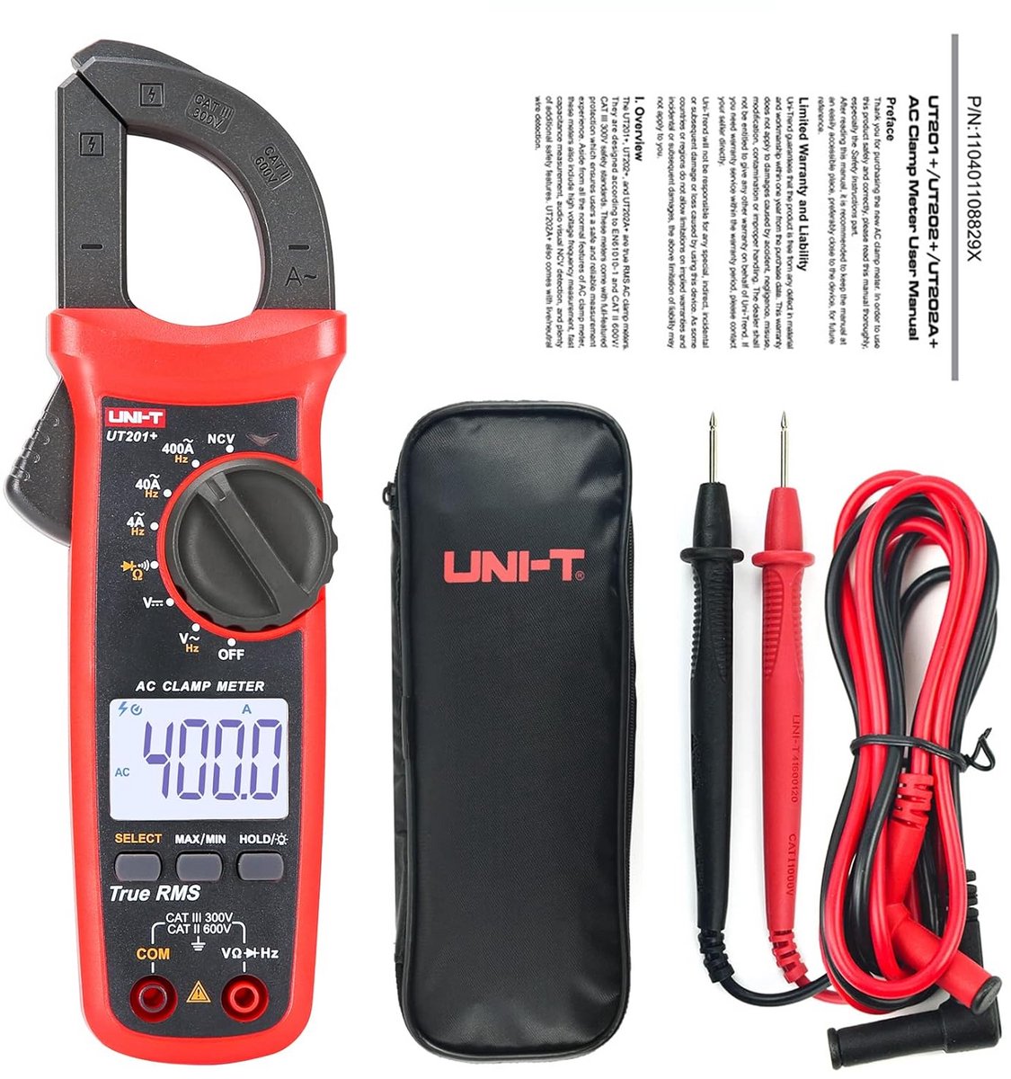 Digitale Klemverklikker True RMS Stroom en Spanning Tester 400A AC