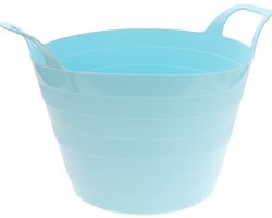 Excellent Houseware Flexibele wasmand - blauw - 30 liter - kunststof - 54 x 37 cm - met handvatten