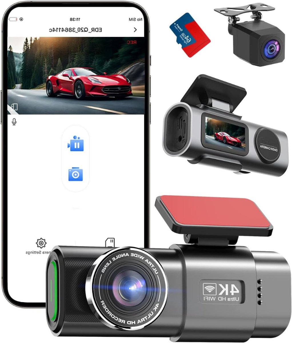 Core® Dual Dashcam - Voor en Achter Camera – Auto Camera Met Nachtzicht – Zwart - 3cm x 6cm x 3cm