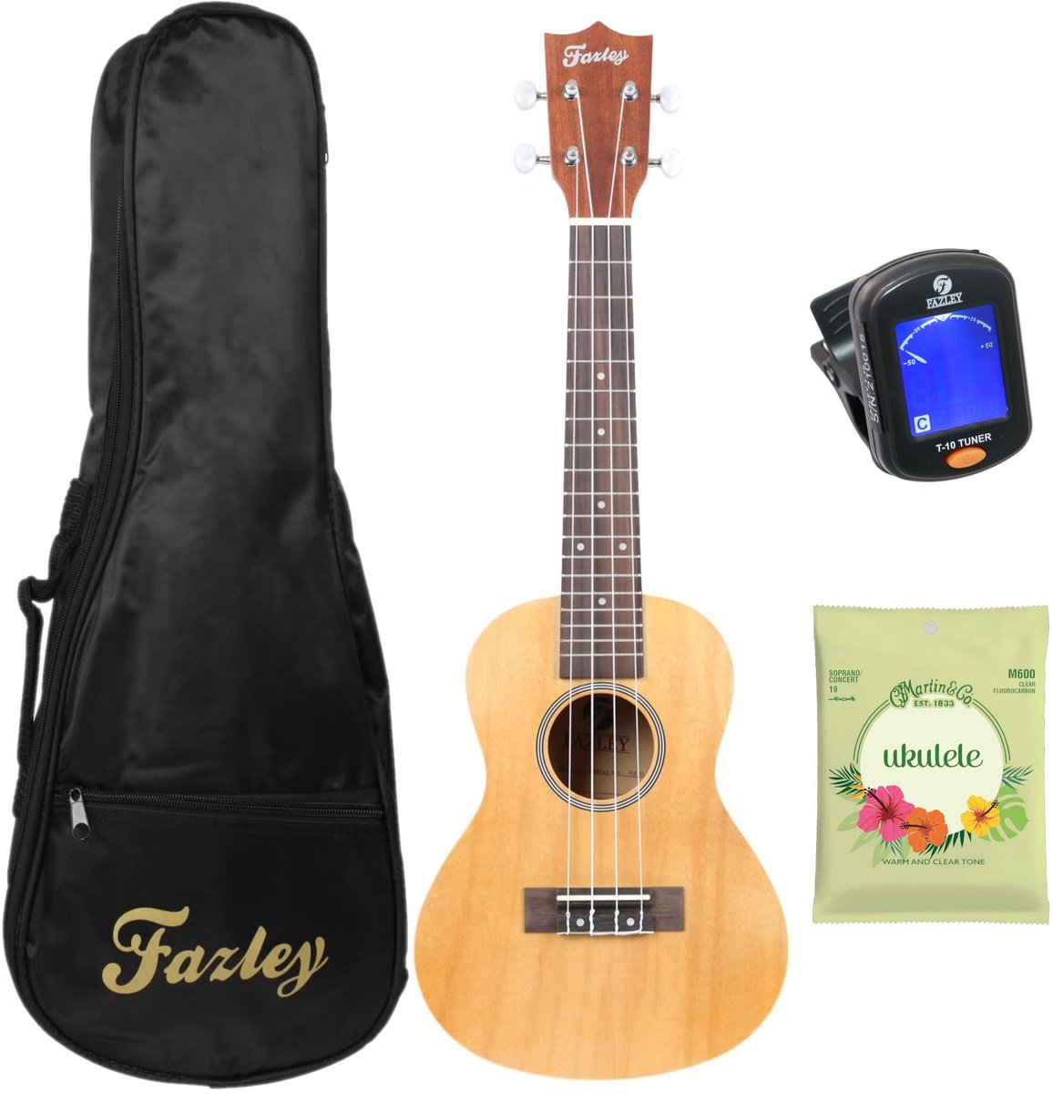 Fazley FUK118NT concert ukelele starterset