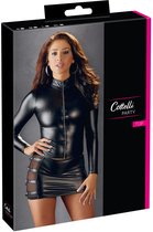Top en wetlook avec fermeture éclair à manches longues