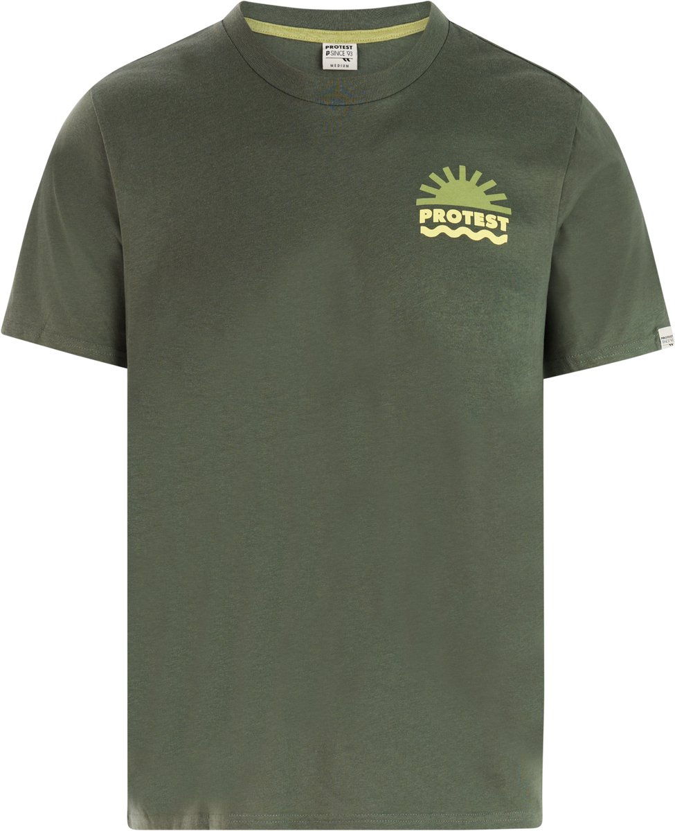 Protest PRTRenhold T-shirt Heren Korte mouwen Ronde hals Normale pasvorm Crème Thyme