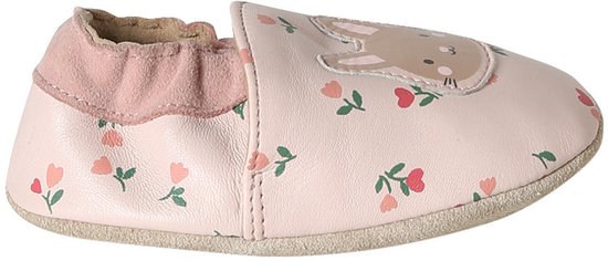 Elastische leren babyschoentjes in soepel leer veel roze