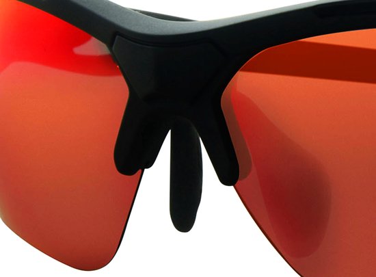 Half Rim Red Sports Master Zonnebril Antislip Verstelbare Neusvleugels Lichtgewicht Polaroid Sport — afbeelding 4