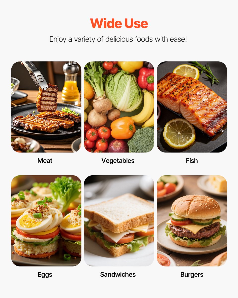 VEVOR Commerciële Panini Grill Sandwich Maker Grillplaat 22x23cm Panini Maker thumbnail 6