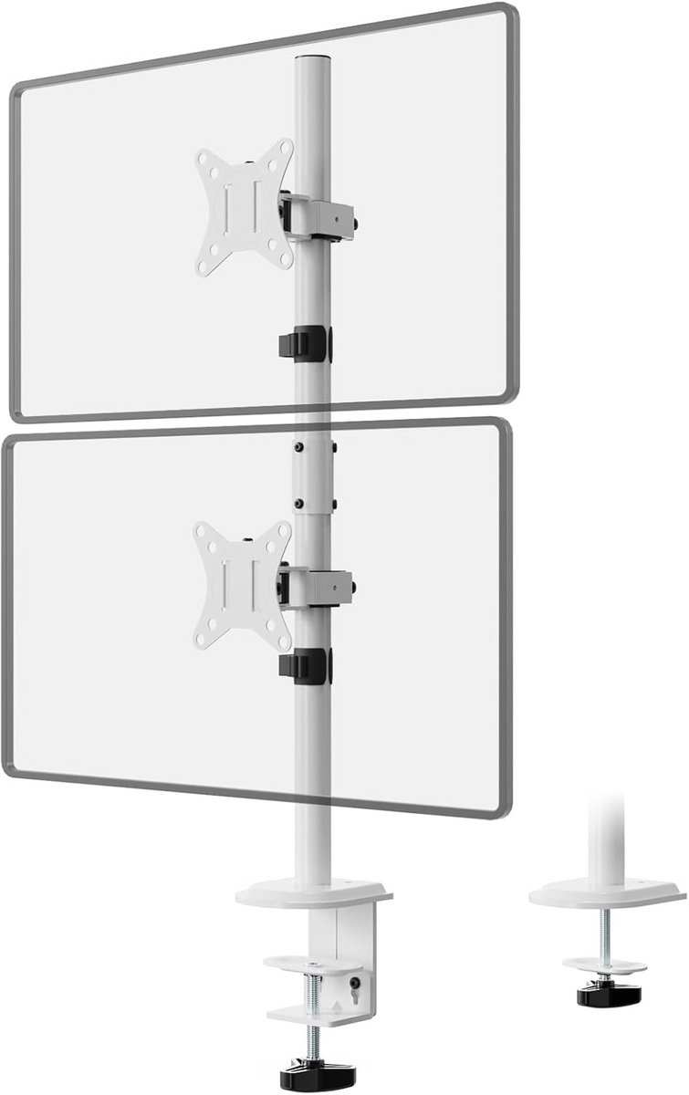 Dubbele Monitorstandaard Hoog 80cm voor Twee Schermen tot 32 Inch