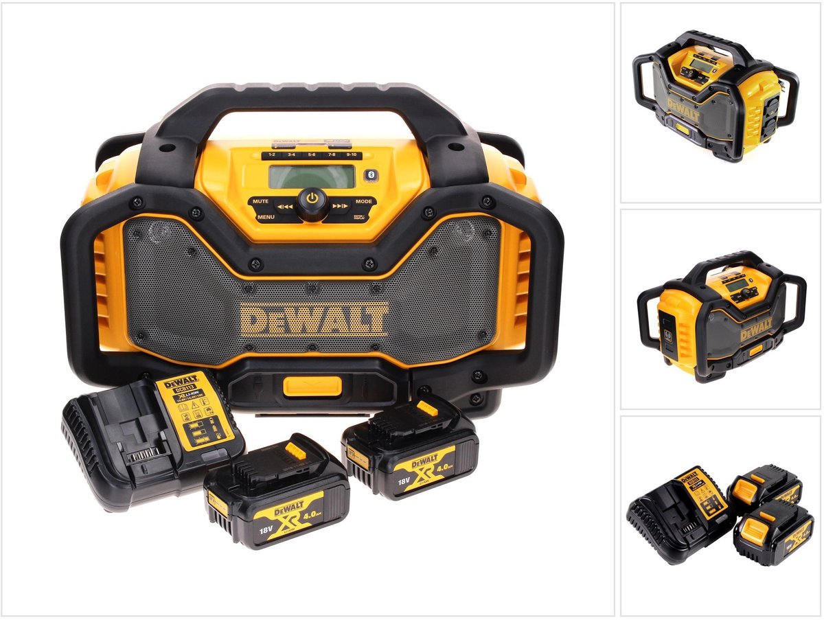DeWalt DCR 027 M2 draadloze radio DAB+ 10,8-18,0 V + 2x oplaadbare accu 4,0 Ah + lader