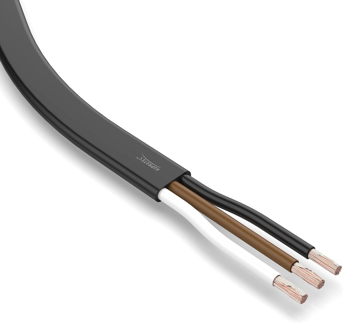 Elektrische Kabel - Platte Kabel - Voertuig Bedrading - Ruimtebesparend Leggen - 10 meter 3-aderig - Zwart