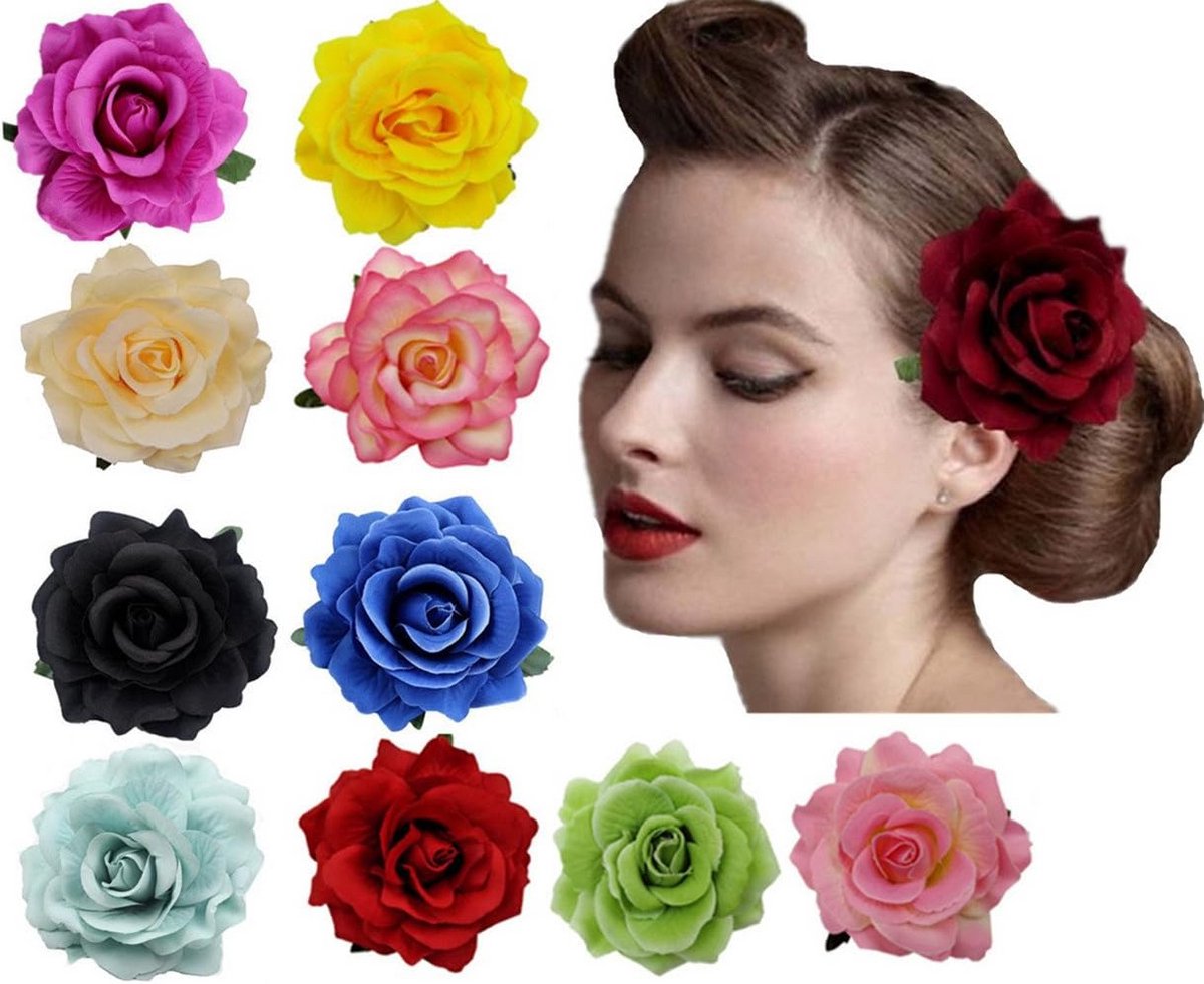 10 Stuks Roze Bloemen Haarspeldjes & Broches voor Haaraccessoire Bruid Feest