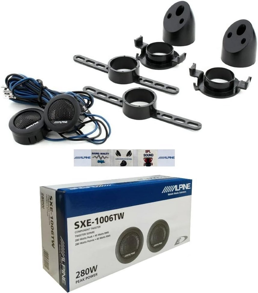 2-weg autospeakerset 45W RMS hoogwaardige tweeters 280W Max power