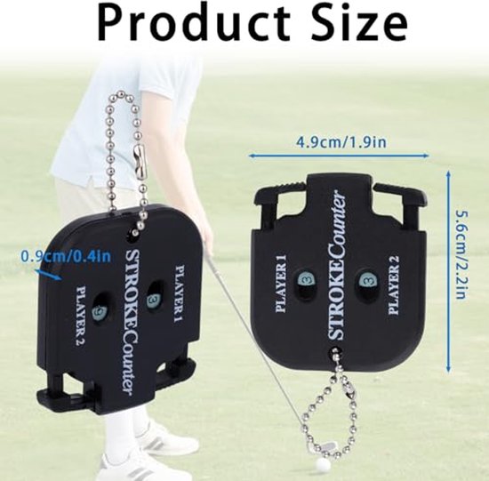 Golf Slagentellers - Draagbare Scoreteller met Lanyard - 5,6x4,9x0,9 cm van GOLF — afbeelding 5