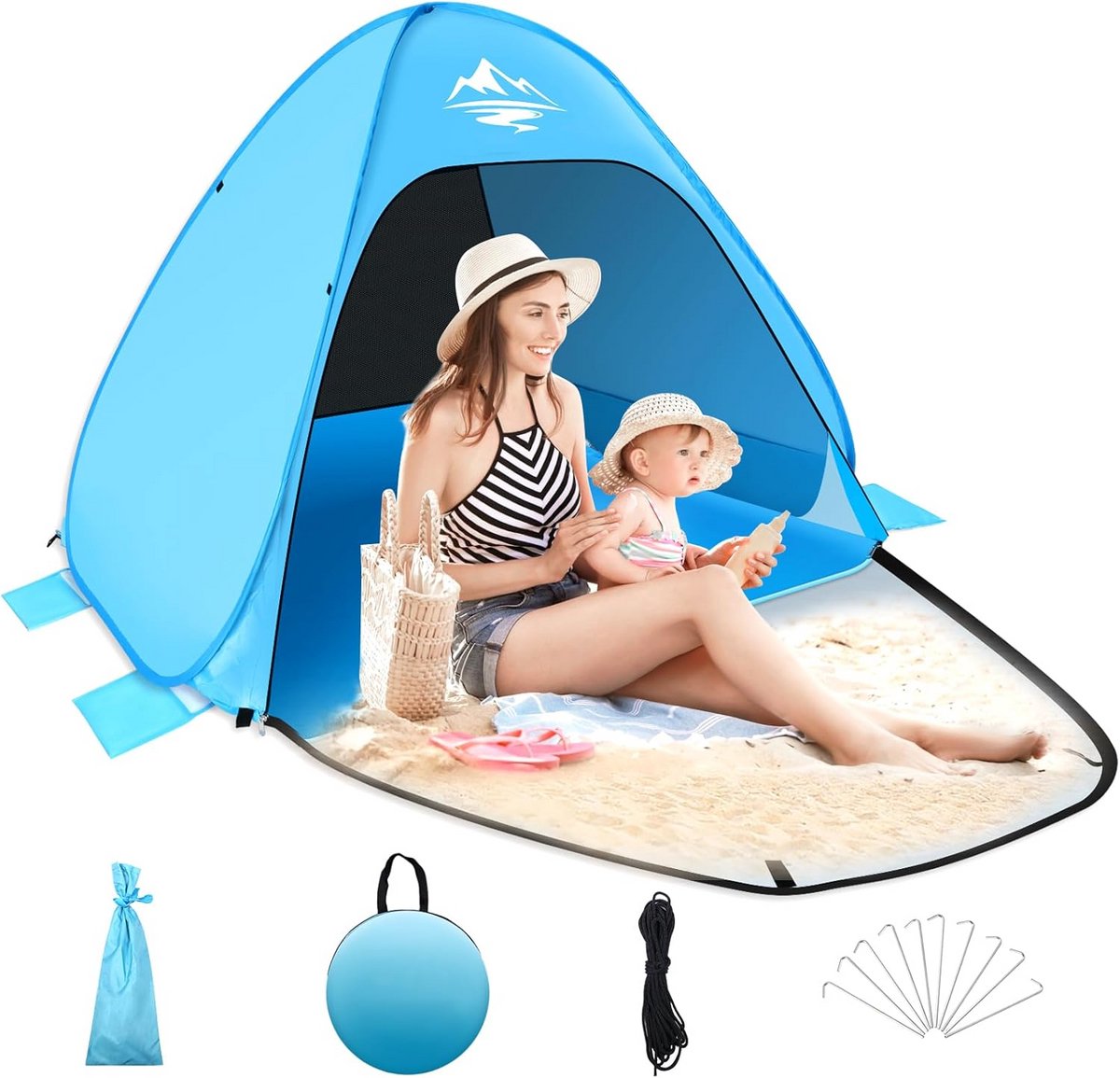 Strandtent UV Bescherming - Strandparasol Pop up - Zon