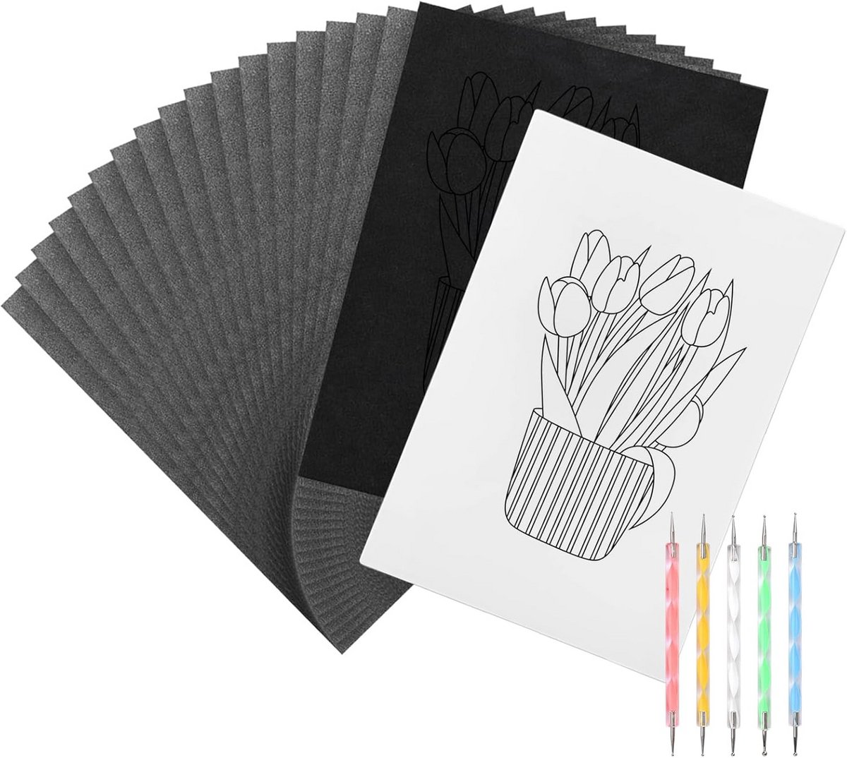 300 Vellen A4 Zwart Calqueerpapier Transferpapier voor Hout en Canvas