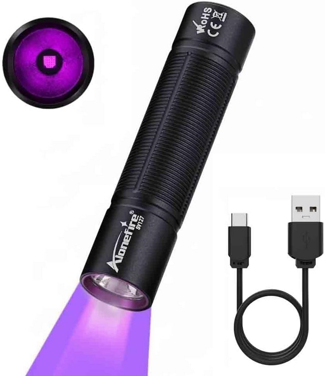 Mini USB Oplaadbare UV Zaklamp 395nm voor Urine Detectie Hars en Mineralen