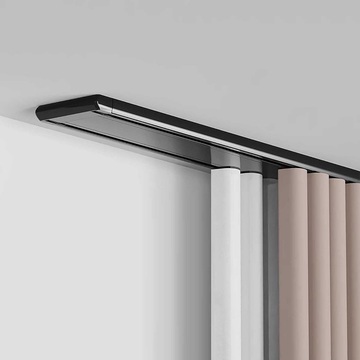 Stille Dubbele Gordijnrail voor Plafondmontage - 2 Meter Aluminium