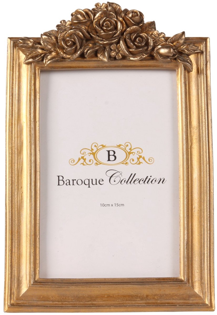 Baroque Fotolijst - Fotolijst 10 x 15 cm - Goud - Resin - 21.5x14x3 - Polyresin