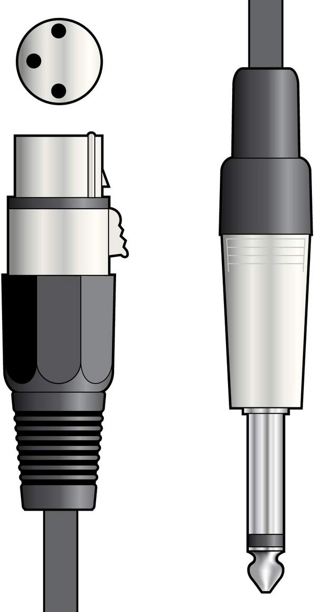 3 Meter Professionele Microfoonkabel XLR Vrouwelijk naar 6.3mm Mono Jack Adapter