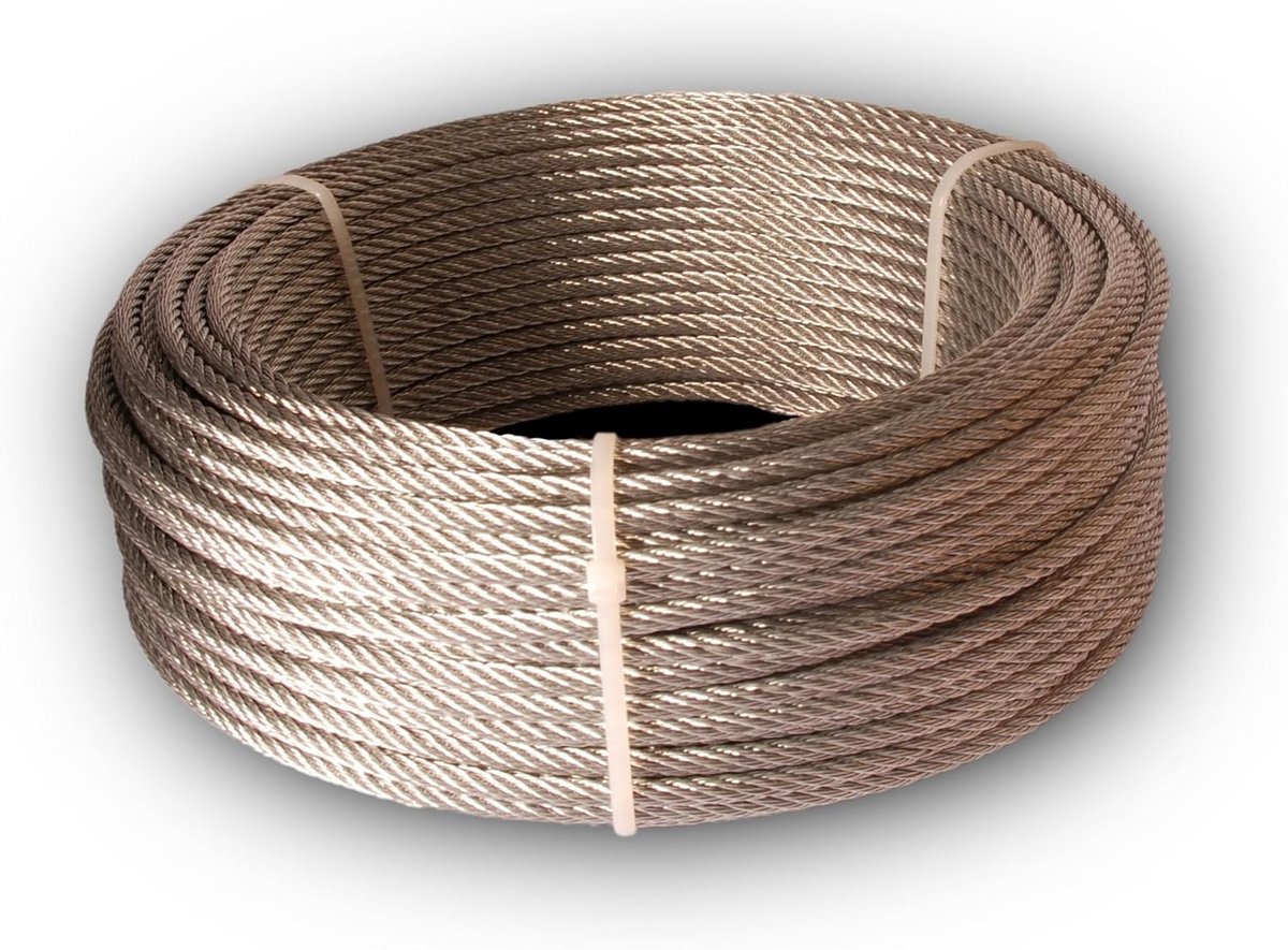 Gegalvaniseerde Staalkabel met PVC-Mantel - 4/6 mm Diameter, 20 Meter Lengte - 159 kg Capaciteit