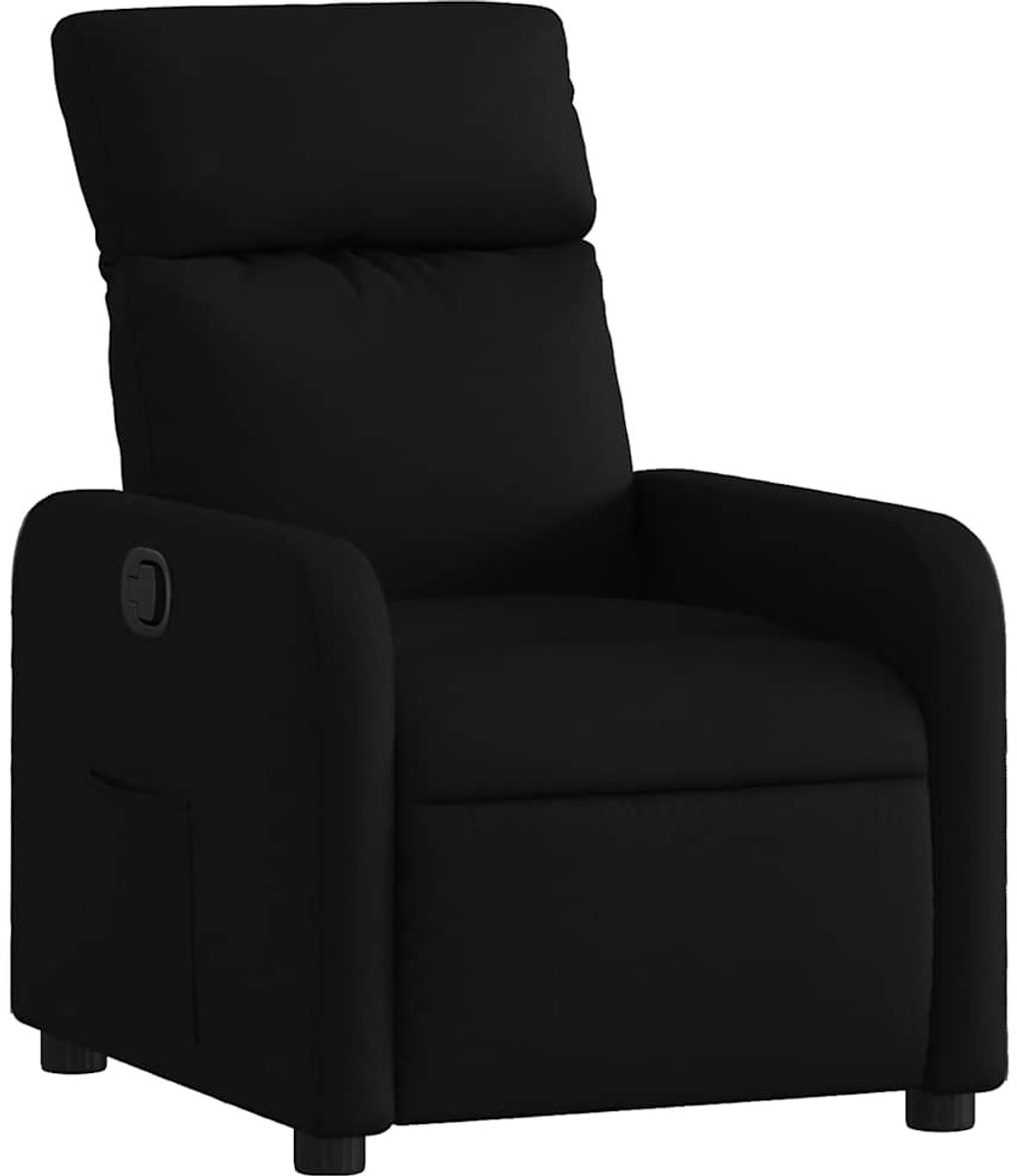 vidaXL Fauteuil - verstelbaar - stof - zwart