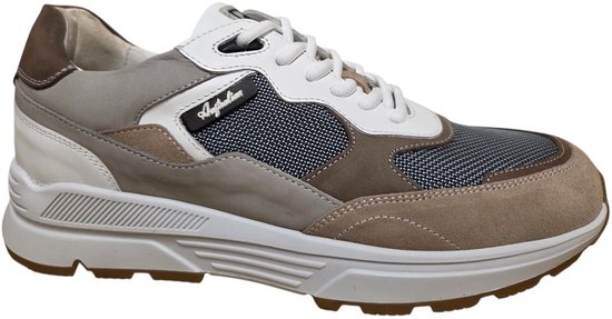 Australian Halifax KI5 Sneakers Grey Beige White Nubuck Heren Breedte H - Grijs/Beige/Wit - 41