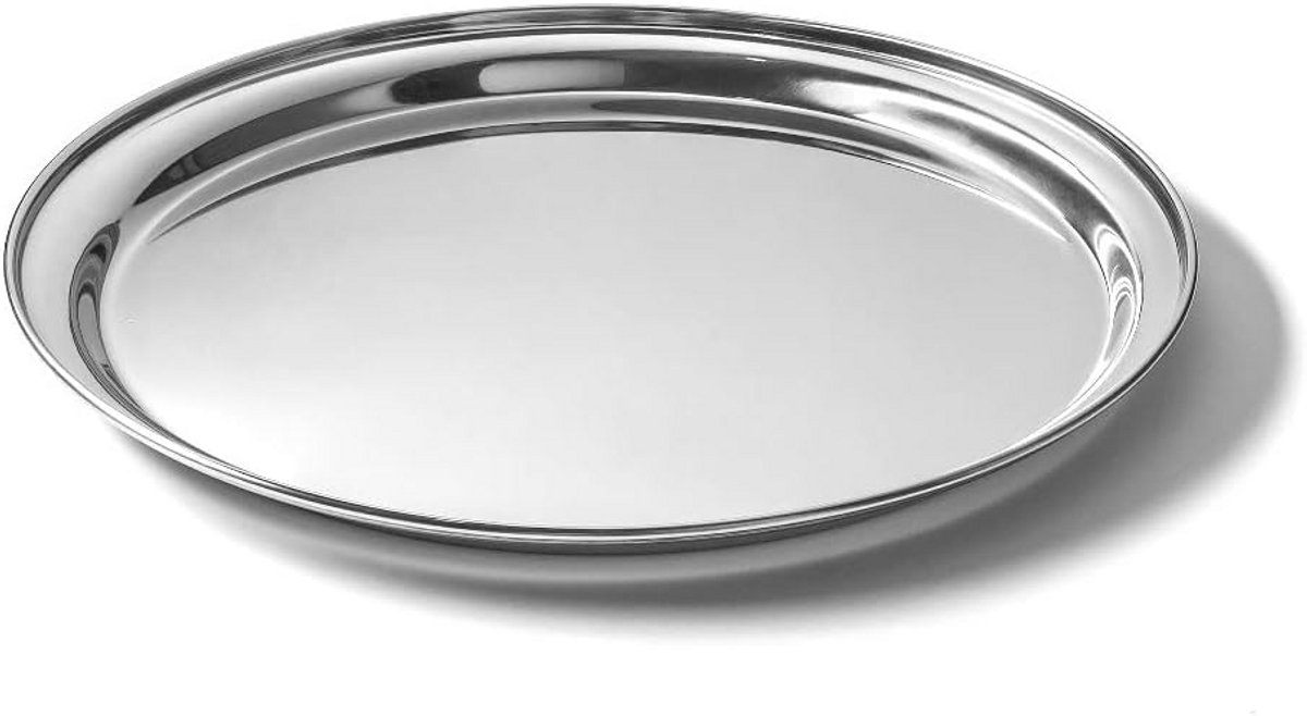 Ronde Serveerschaal 36cm RVS - Decoratief en Vaatwasserbestendig
