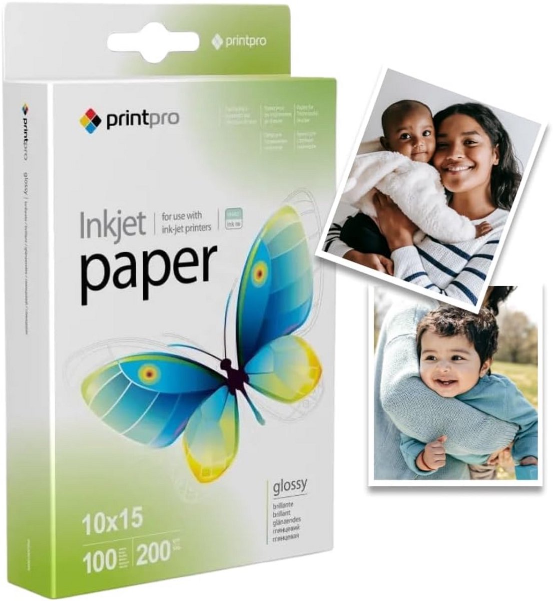 Hoogglans Fotopapier 200 g/m² 10x15 cm - 100 Vellen voor Inkjetprinters