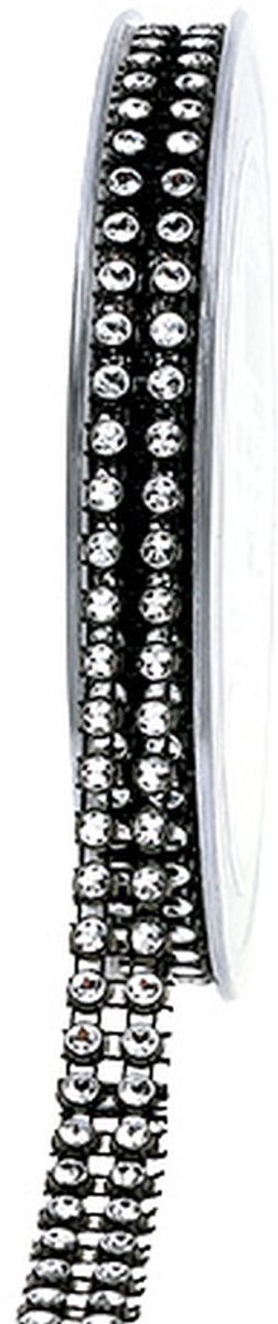 Decoratietape zwart, zilver 10 mm 4 m