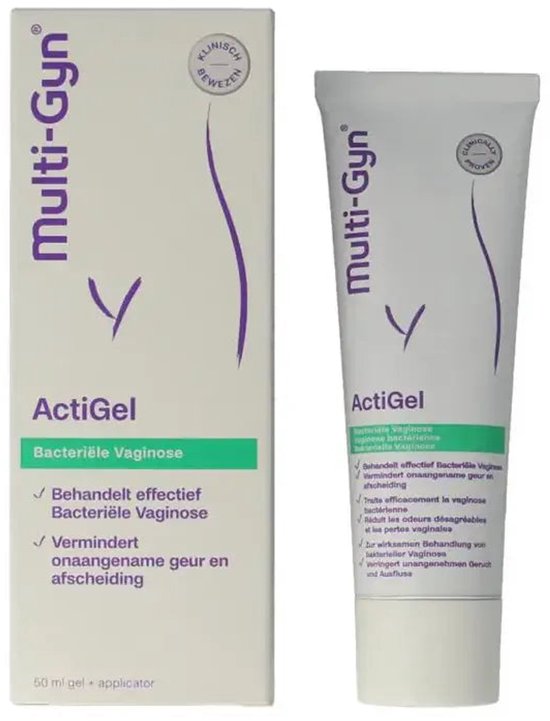 Multi-Gyn Actigel 50 ml - Vaginale behandeling tegen bacteriele vaginose, Intieme Hygiene voor Vaginale Gezondheid, effectief tegen vaginale geur en abnormale afscheiding, Direct verzachtende werking, Klinisch bewezen, incl. applicator