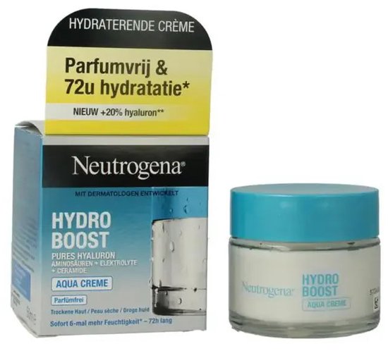 Neutrogena Hydro Boost Aqua Crème - gezichtscrème - verzorging - dagcrème - voor droge huid - parfumvrij - 1 x 50 ml