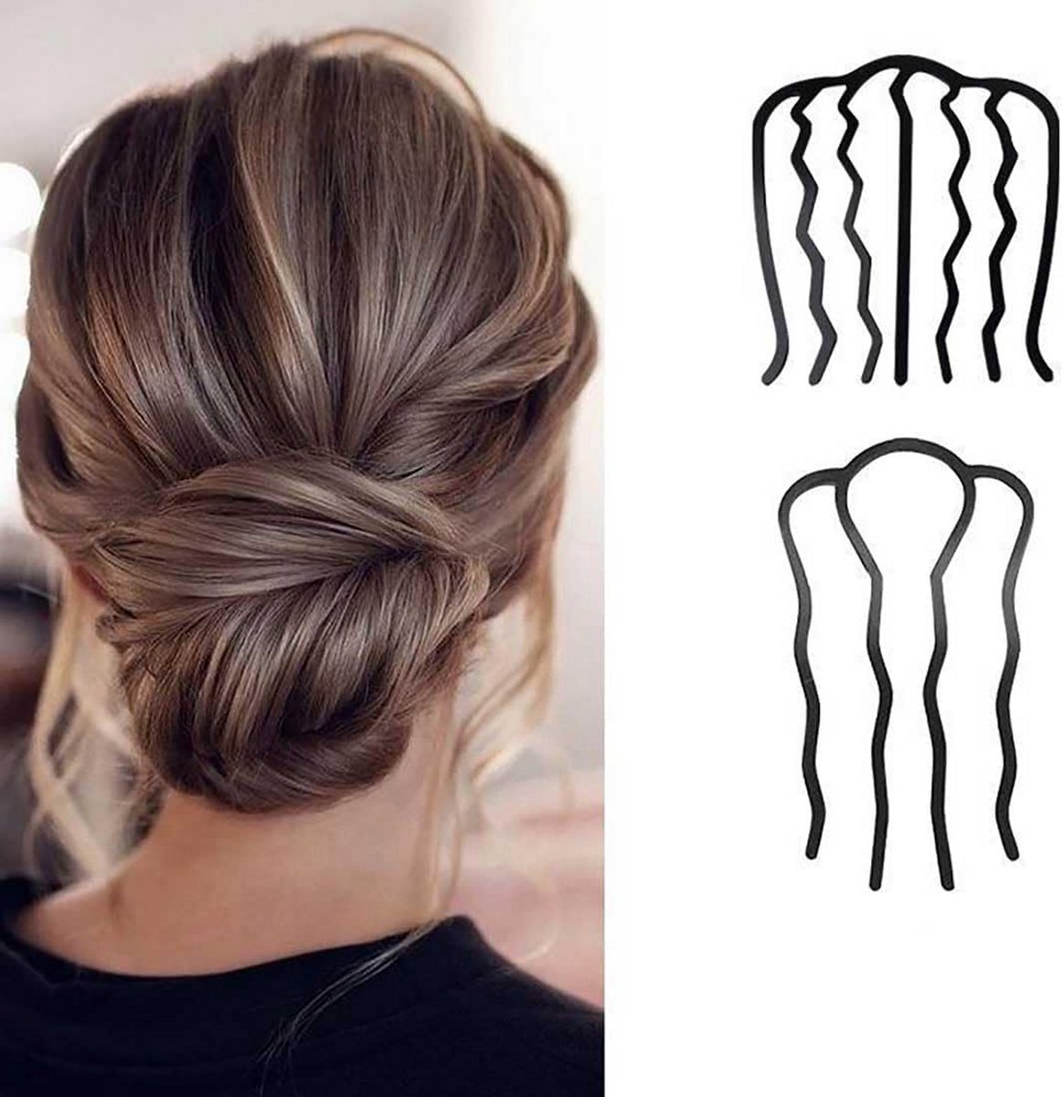 2 Stuks Metalen Haarspeld Klem Voor Vrouwen Meisjes Haar Updo Accessoires