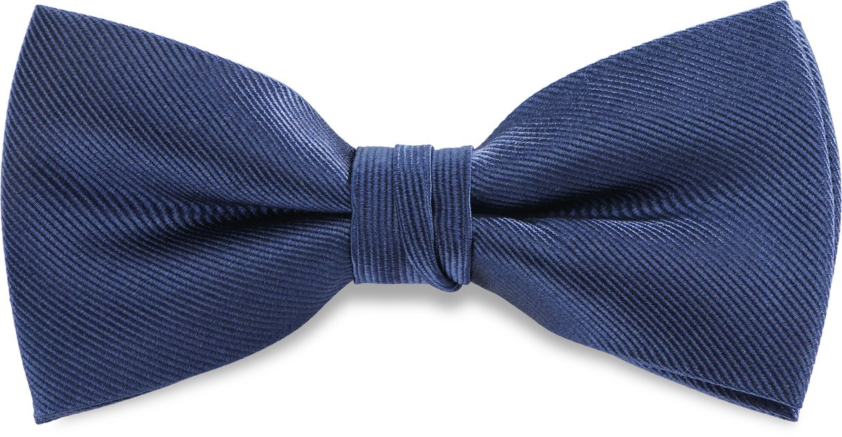 Marineblauwe Voorgebonden Vlinderdas van Zijden Twill