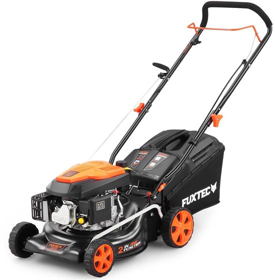FUXTEC Benzine Grasmaaier FX-RM4346ECO 2in1 – 3,5pk / 2,6kW – 42cm Maaibreedte – 5-traps Maaihoogteverstelling – 146ccm 4-Takt – Incl. 40L Grasvanger & Reinigingsaansluiting