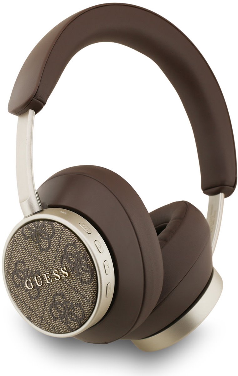 Guess Bluetooth Koptelefoon- ENC - PU Leather - 4G Classic Logo - Bruin