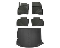 FROGUM 77 Set Automatten en Kofferbakmat - Geschikt voor NISSAN LEAF II Hatchback (vanaf 2017) - TPE Rubber - Zwart