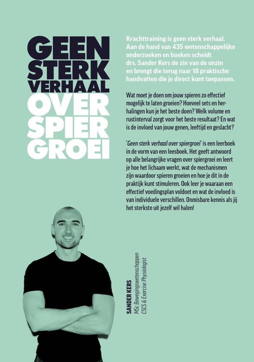 Geen sterk verhaal over spiergroei - back cover
