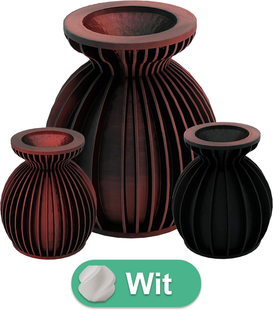 Lovora Elin moderne vaas – Decoratieve vaas - Ivoor Wit - 3d geprinte vaas – geschikt voor droogbloemen - 25CM