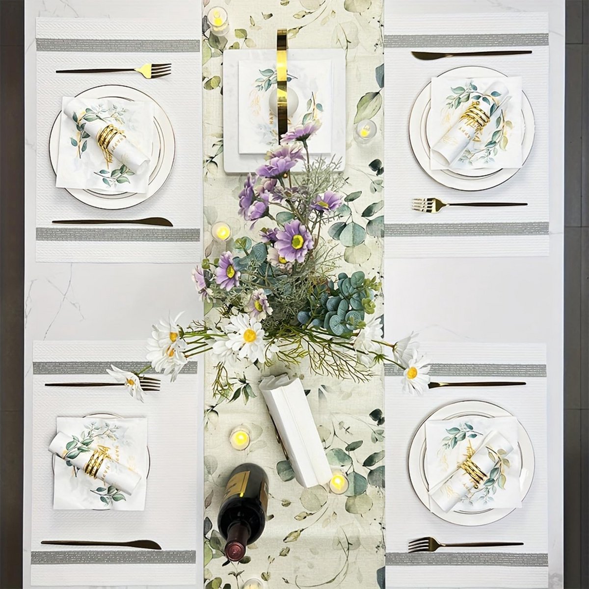 Servetten 80e Verjaardag Eucalyptus Groen 40 Stuks Feestdecoratie