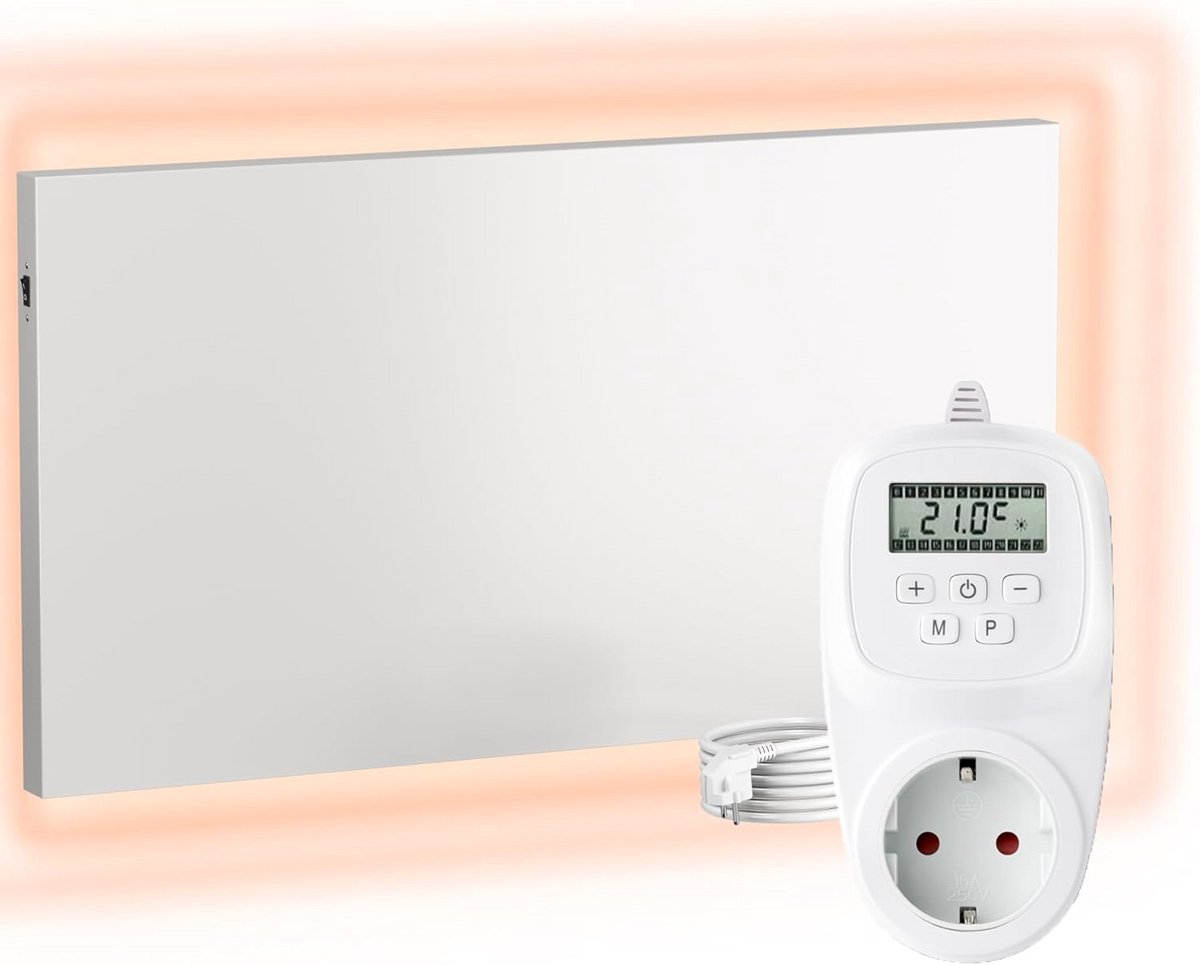 Infrarood Wandverwarming met Thermostaat 900W - Carbon Crystal Paneel voor Badkamer