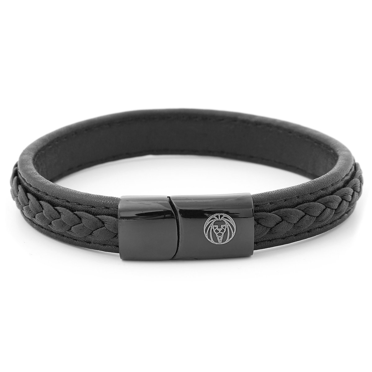 Zwarte Leren Retro Armband