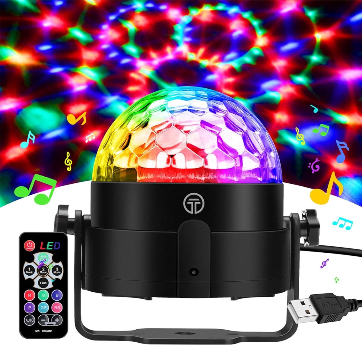Aura® Feestverlichting - Discolamp - Beamz - Zwart - 9cm x 9cm x 10cm