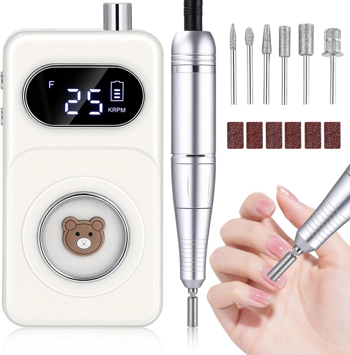 Elektrische Vijl - Nagelapparaat - Nagels Verzorgen - Oplaadbaar 45000 RPM - 1 Stuks - Zwart