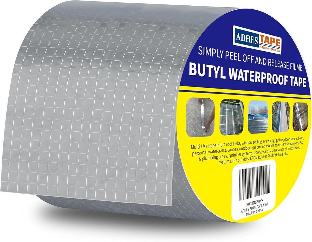 Waterdichte Zelfklevende Aluminiumfolie Tape - Sterke Afdichting voor Lekken, Dak en Raamreparatie - 100 mm x 5 m