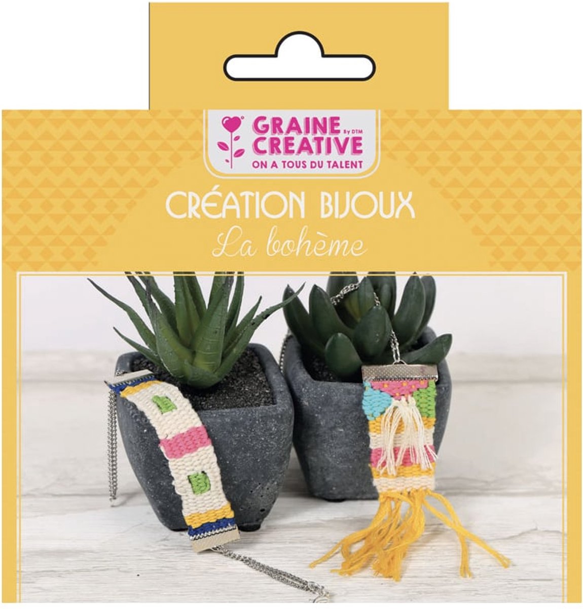 GRAINES CREATIVES - Sieradenmaakset Boheemse parure 12,5 x 13 cm met weefgetouw